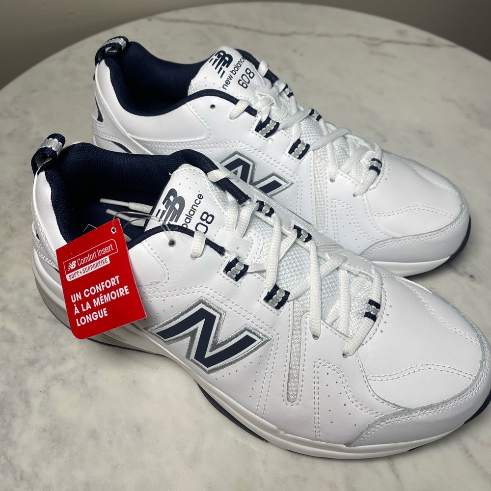 Brand New- New Balance 608 Shoe in White with Navy